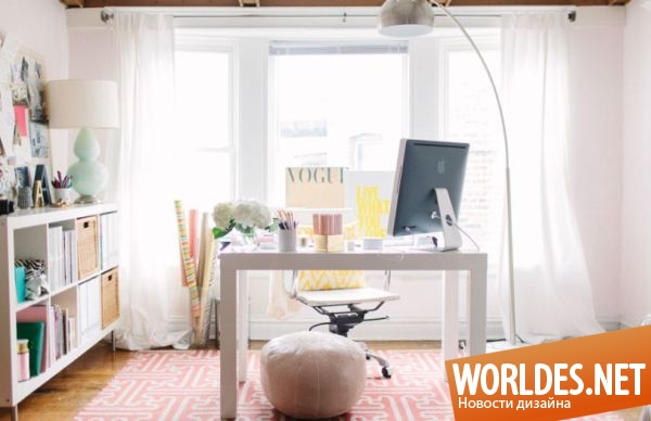 дизайн домашних офисов, женские домашние офисы, современные домашние офисы