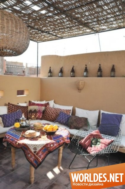террасы в стиле Марокко, террасы в марокканском стиле, яркие террасы, интересные террасы, оригинальные террасы