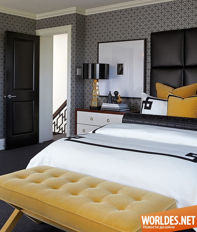 вдохновляющие спальни, черно-белые спальни, стильные спальни, красивые спальни