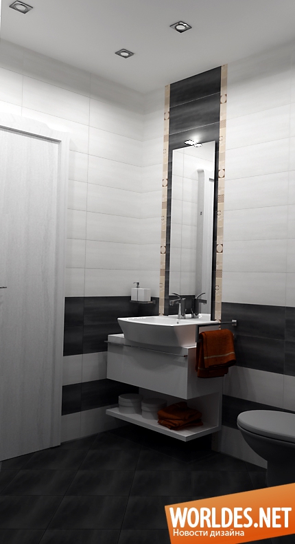 ванная комната, маленькая ванная комната, бело черная ванная комната, черно белая ванная комната, фото черно белой ванной комнаты, бело черная ванная комната фото, черно белый дизайн ванной комнаты