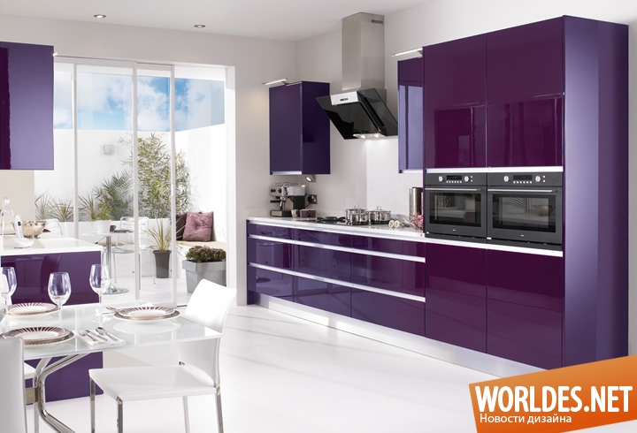 фиолетовая кухня, фиолетовая кухня фото, кухни фиолетового цвета, бело фиолетовая кухня, дизайн фиолетовой кухни, розовая кухня, фото розовых кухонь