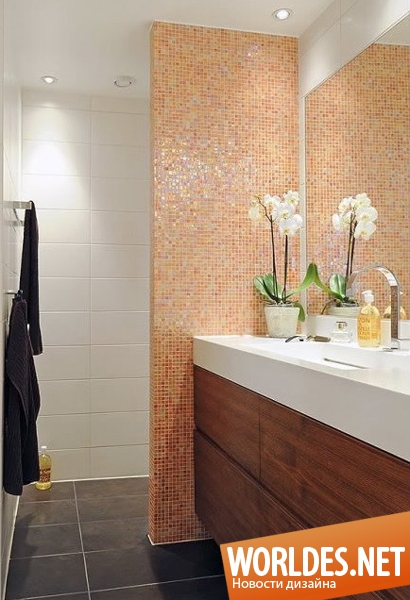 персиковая ванная комната, персиковая ванная комната фото, ванная комната персикового цвета фото, ванная комната