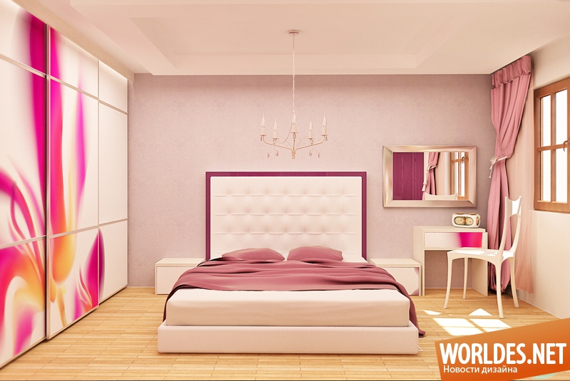 малиновая спальня, спальня, дизайн спальни, дизайн интерьера, дизайн интерьера спальни, малиновый цвет в интерьере, розовая спальня, спальня розовая фото