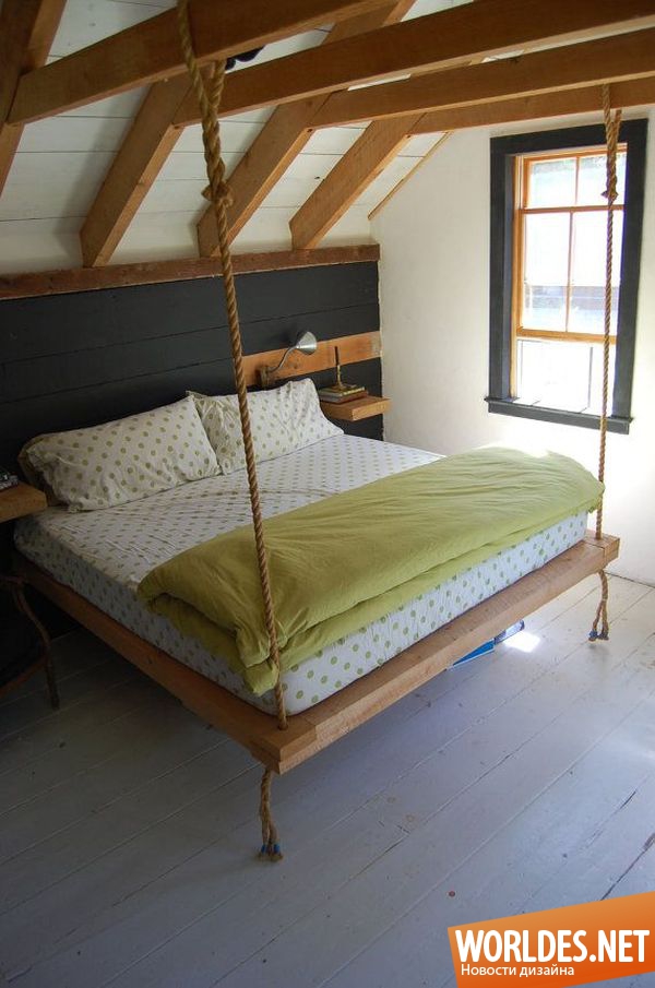 подвесные кровати, подвесные кровати фото, дизайн кровати, дизайн кроватей фото