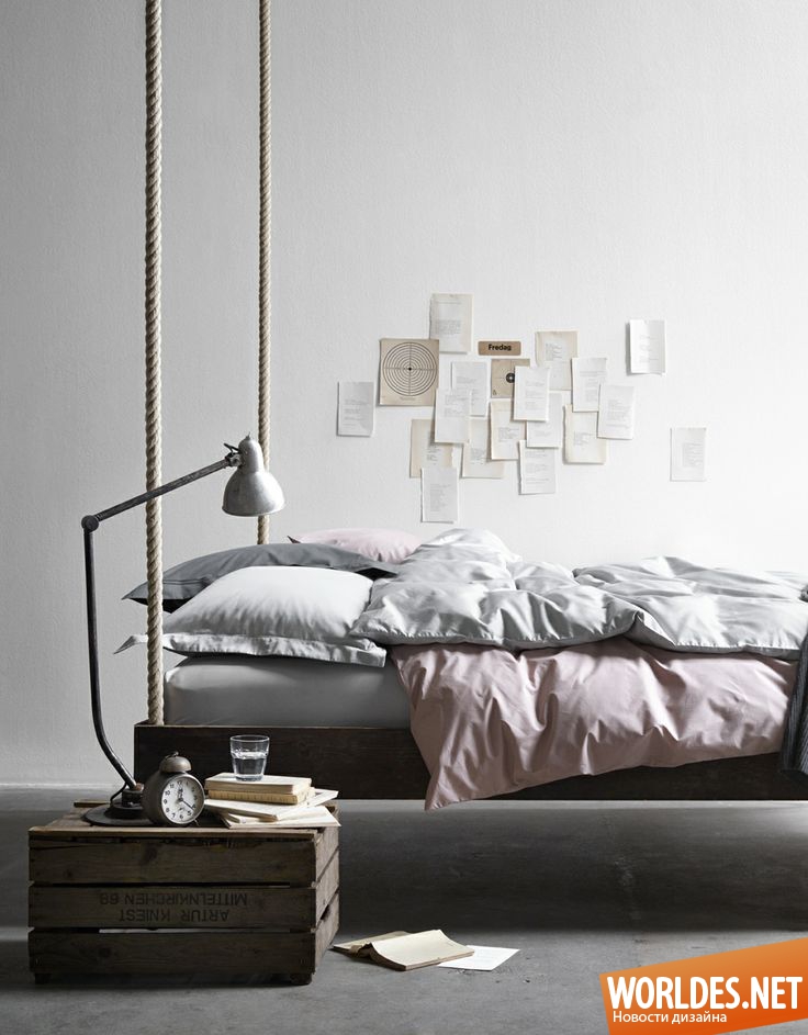 подвесные кровати, подвесные кровати фото, дизайн кровати, дизайн кроватей фото