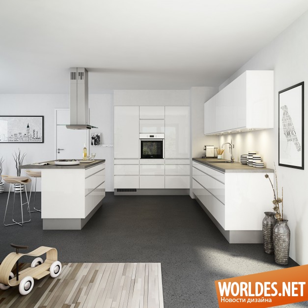 глянцевые кухни, глянцевые кухни фото, кухни белые глянцевые, дизайн кухонь, дизайн кухонь фото, мебель для кухни