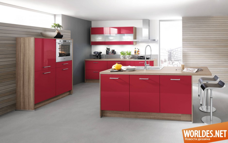 красные кухни, красные кухни фото, красные кухни дизайн, кухни красного цвета, кухни в красном цвете, кухни, кухни фото, дизайн кухонь