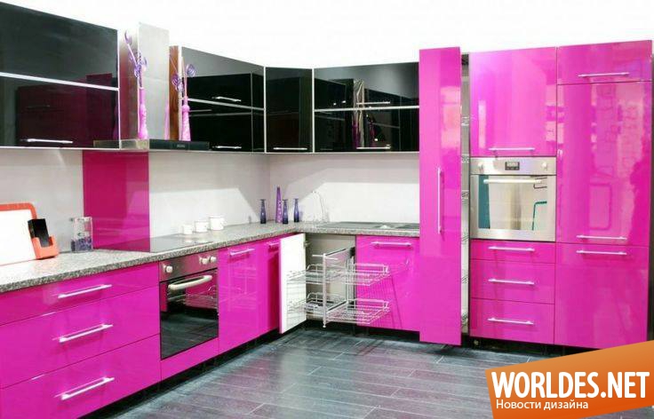 Кухня розового цвета