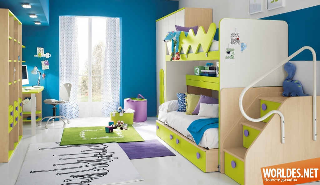 современное оформление детской комнаты, современная детская комната, современная детская комната фото, детские комнаты
