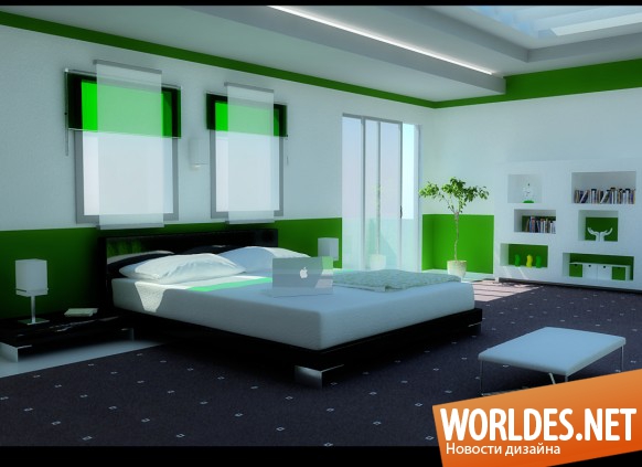 спальни в зеленых тонах, спальни в зеленых тонах фото, зеленые спальни, зеленые спальни фото, зеленые спальни дизайн, спальни, спальни фото