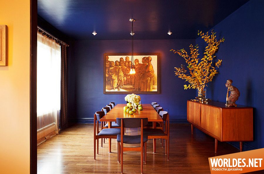 столовые, столовые фото, столовые комнаты, дизайн столовой, дизайн столовой фото, синие столовые