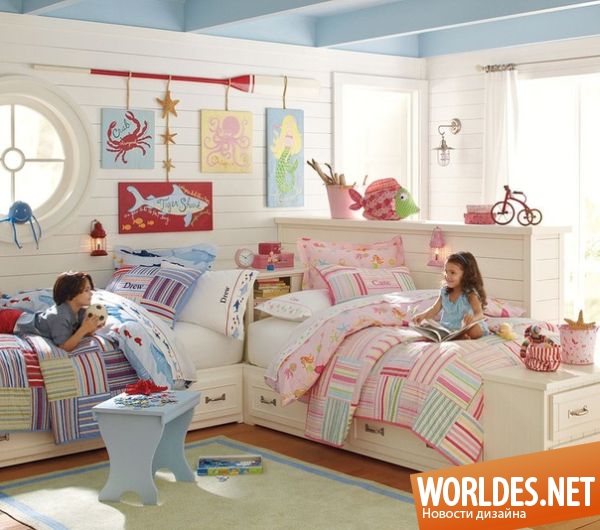 комнаты для двоих детей, комнаты для двоих детей фото, комнаты для двоих детей дизайн, детские комнаты для двоих детей, детские комнаты