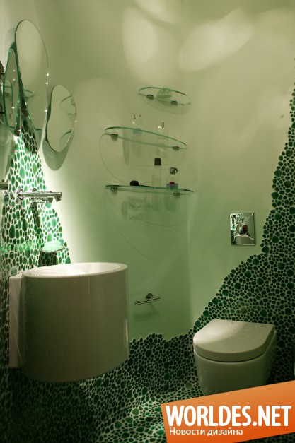 мозаика в ванной комнате, мозаика в ванной комнате фото, ванная комната, зеленая ванная комната