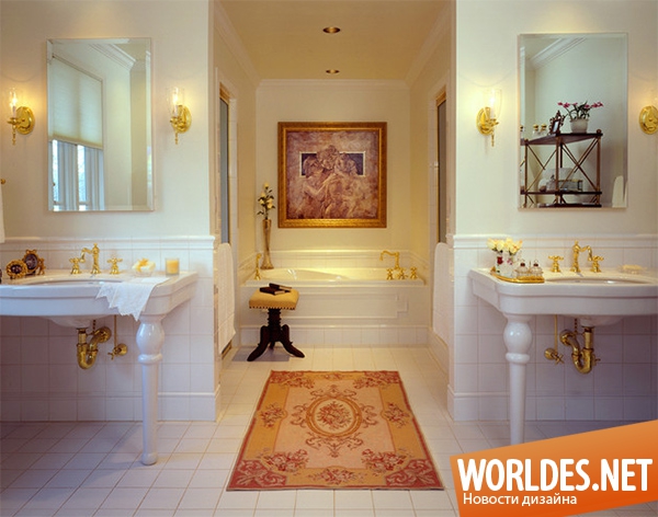 золотистые ванные комнаты, ванные комнаты, ванные комнаты дизайн, ванные комнаты фото, роскошные ванные комнаты