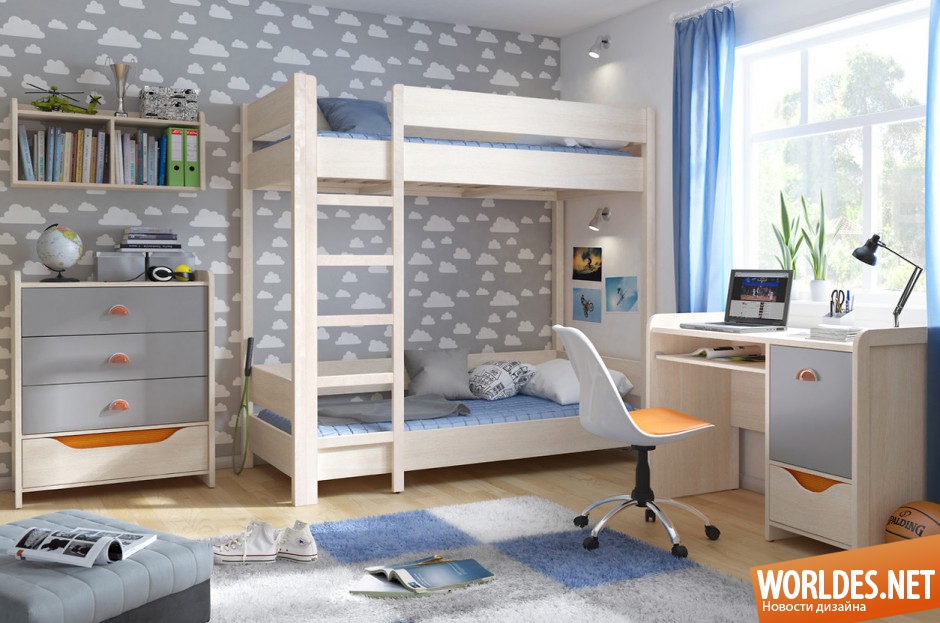 детские комнаты с двухъярусными кроватями, комнаты с двухъярусными кроватями, двухъярусные кровати в детской, двухъярусные кровати в детской фото