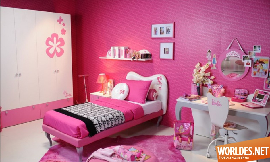 детские комнаты, дизайн детской комнаты, розовые детские комнаты, кукла барби в детской, комнаты для девочек
