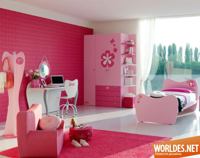 детские комнаты, дизайн детской комнаты, розовые детские комнаты, кукла барби в детской, комнаты для девочек