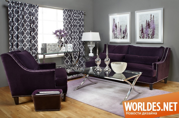 фиолетовые диваны, диваны в фиолетовом цвете, фиолетовая мебель, диваны, дизайн дивана