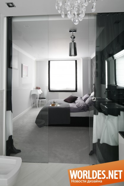 спальня, дизайн спальни, спальня фото, гламурная спальня, спальня с ванной комнатой, красивая спальня