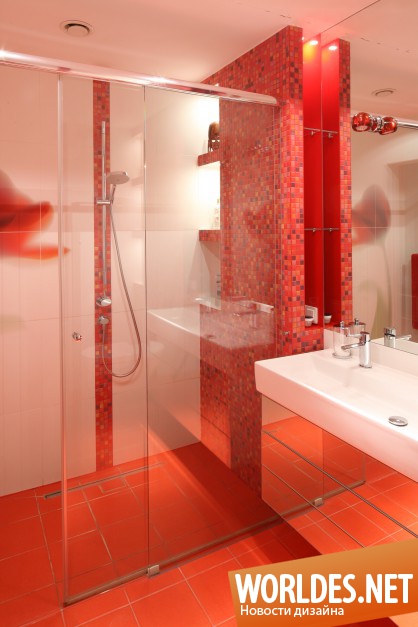 цветные ванные комнаты, яркие ванные комнаты, ванные комнаты, ванные комнаты фото
