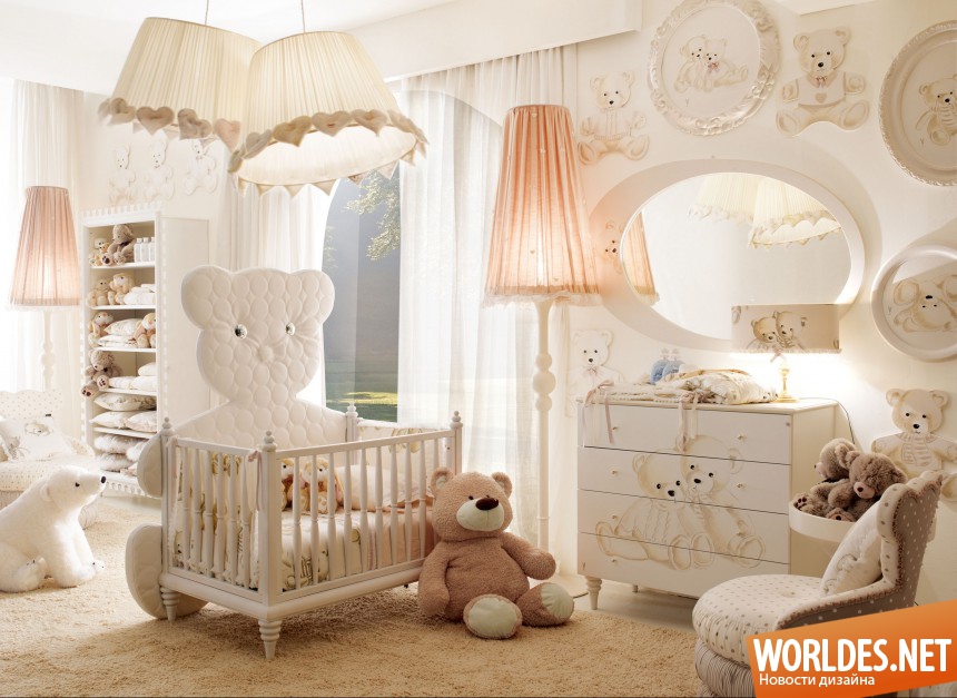детские комнаты, детские комнаты фото, плюшевый медведь в детской, красивые детские комнаты, красивая мебель, мебель для детской комнаты