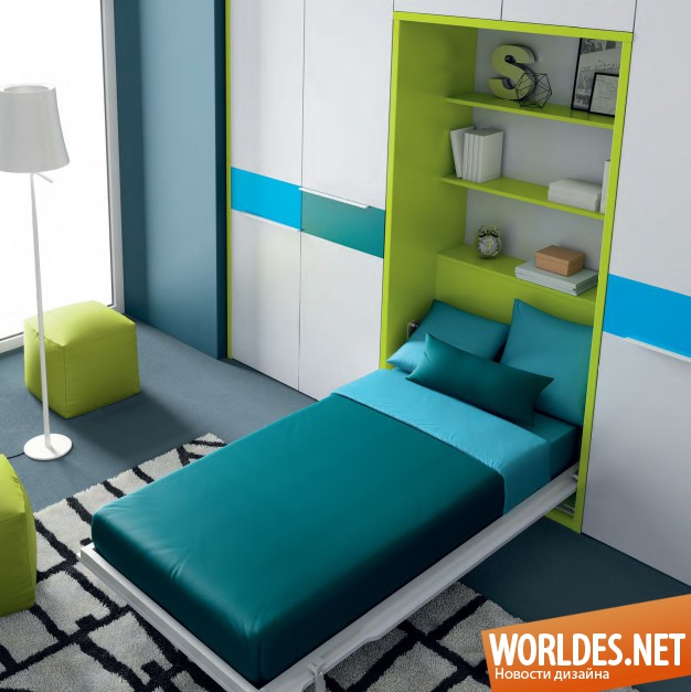 раскладная кровать, раскладная кровать фото, дизайн кровати, практичная мебель