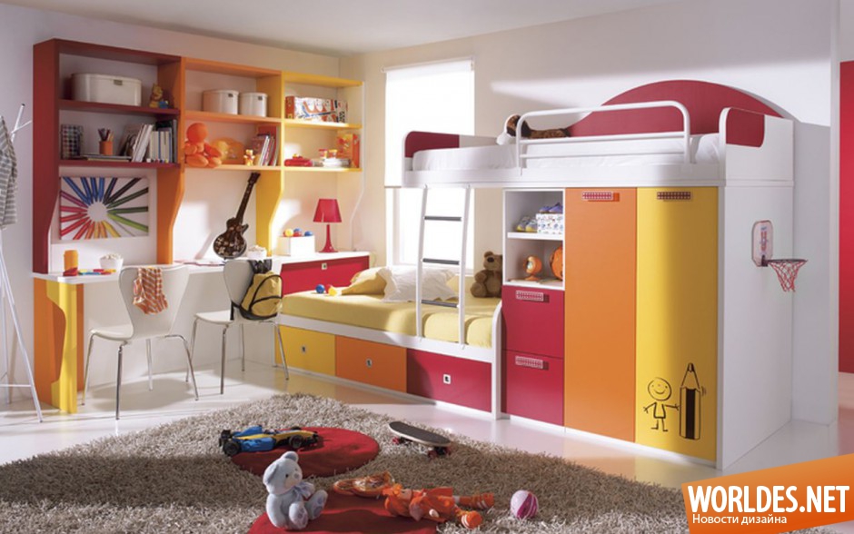 детские комнаты, детские комнаты фото, дизайн детской комнаты, двухъярусные кровати, детские комнаты с двухъярусными кроватями, детские комнаты для двоих детей