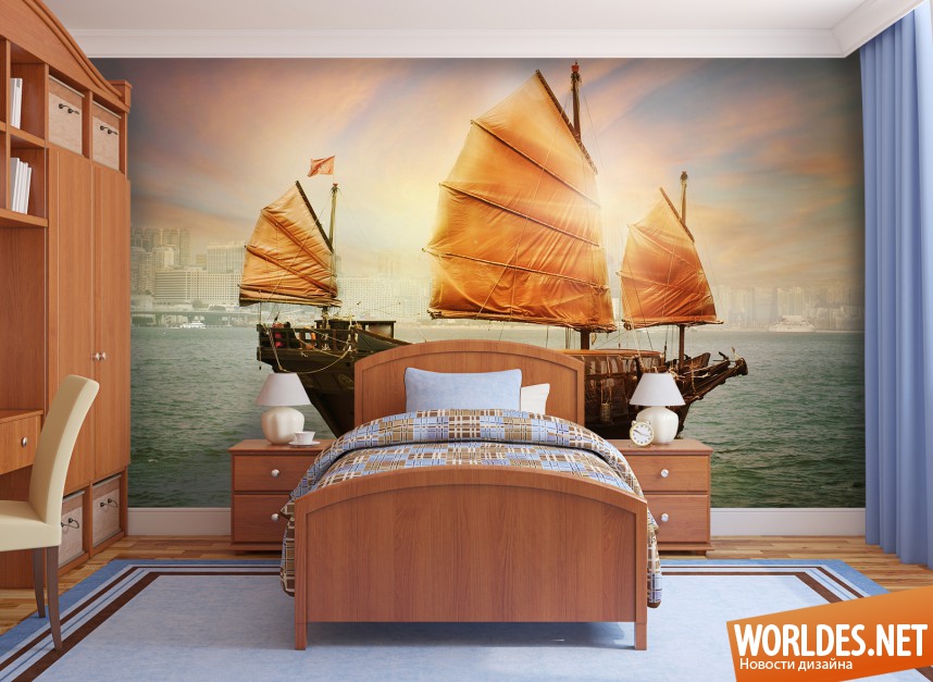 спальни, дизайн спальни, спальни фото, спальни в морском стиле, морской стиль в спальне, светлые спальни