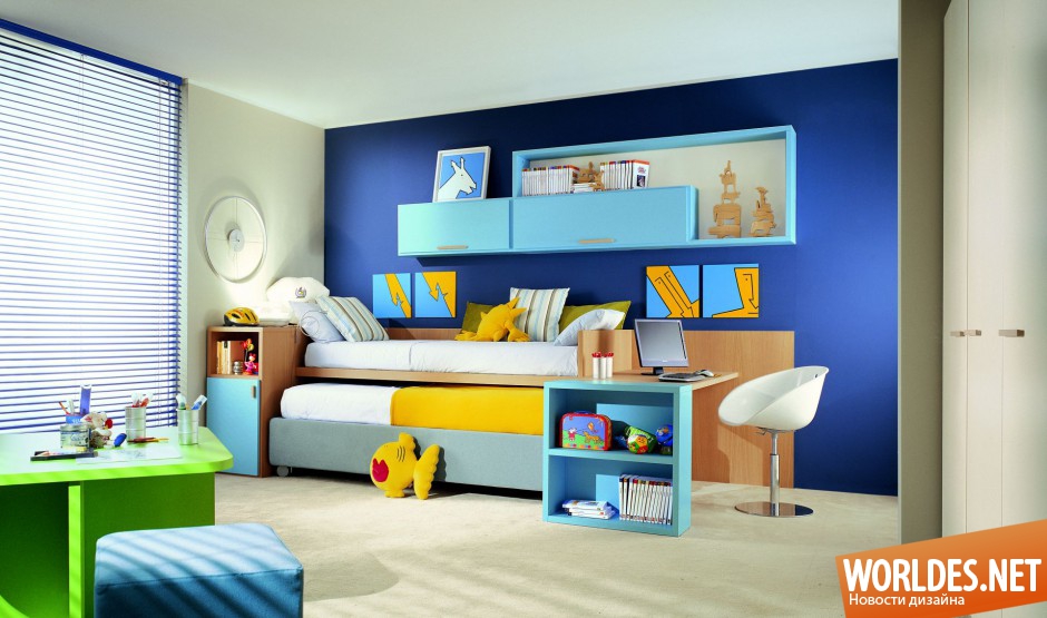 яркие цвета в детской комнате, детские комнаты, дизайн детской комнаты, детские комнаты фото, яркие детские комнаты