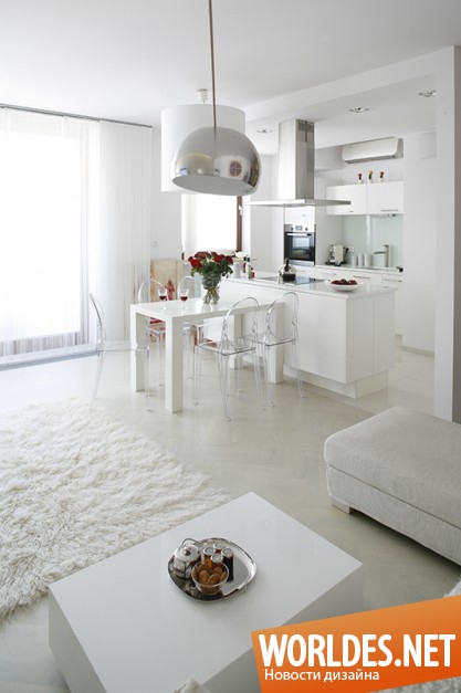 белый интерьер, белый интерьер фото, современная квартира, современная квартира фото, минималистская квартира, светлый интерьер