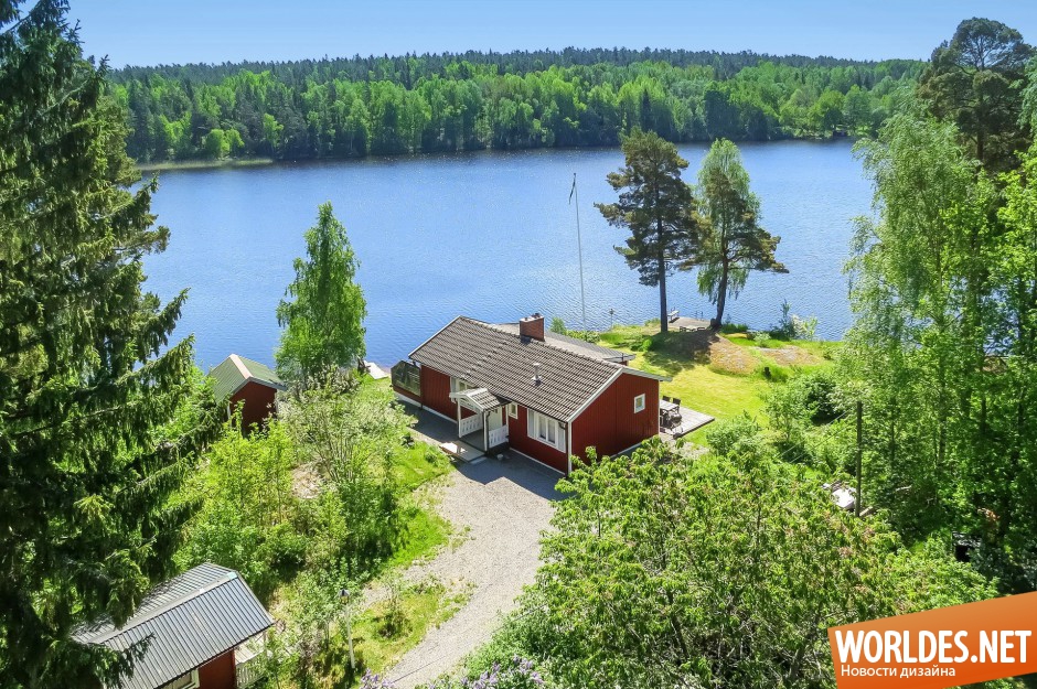 красивый дом на берегу озера, красивый дом, красивый дом фото, дом на берегу озера, очаровательный дом, дом в скандинавском стиле