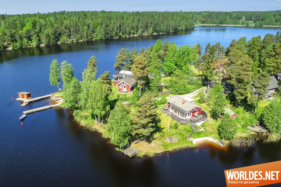 красивый дом на берегу озера, красивый дом, красивый дом фото, дом на берегу озера, очаровательный дом, дом в скандинавском стиле