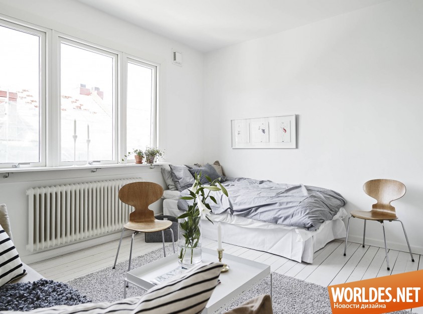 небольшая квартира, маленькая квартира, светлая квартира, интерьер в скандинавском стиле, белый интерьер квартиры, светлый интерьер