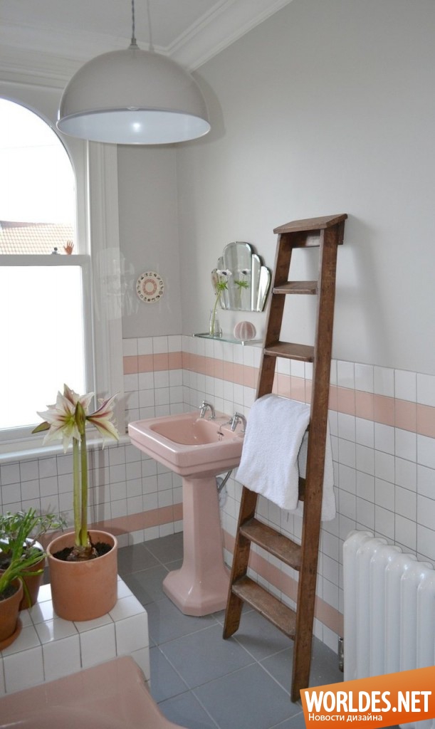 ретро ванные комнаты, розовые ванные комнаты, дизайн ванной комнаты, ванные комнаты, ванные комнаты фото
