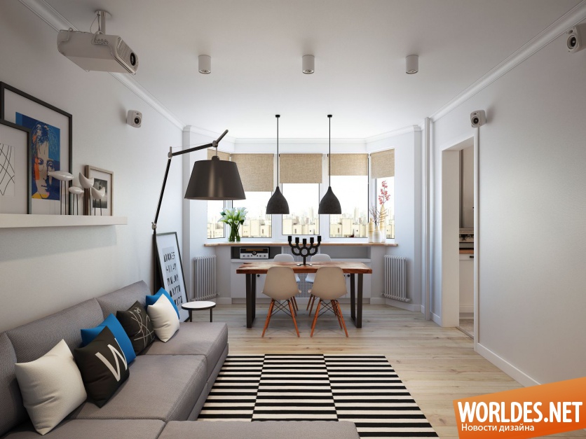 современная квартира, стильная квартира, светлая квартира, уютная квартира, интерьер в скандинавском стиле