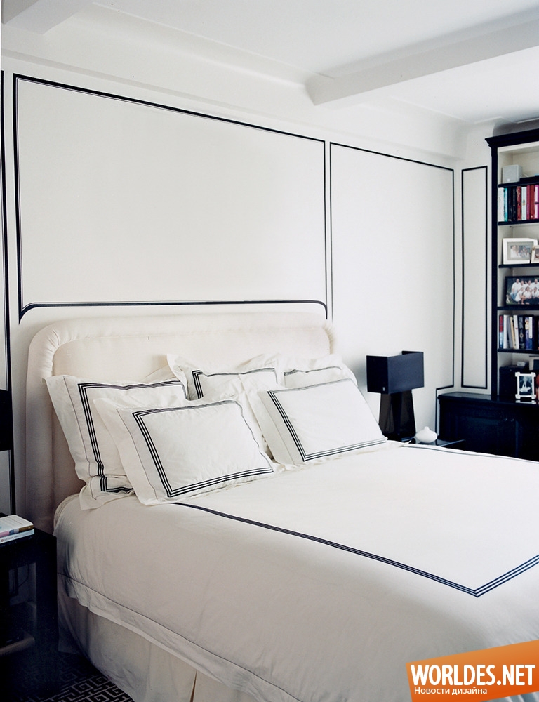 черно белые спальни, черно белые спальни фото, черно белые спальни дизайн, дизайн спальни, спальни, спальни фото