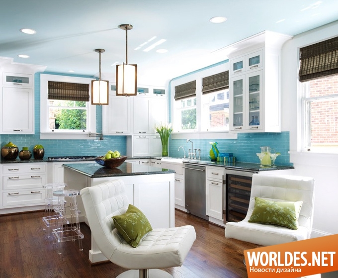 кухни в оттенках синего, кухни, кухни фото, дизайн кухонь, кухни в синих оттенках, синие кухни, синий цвет в кухне