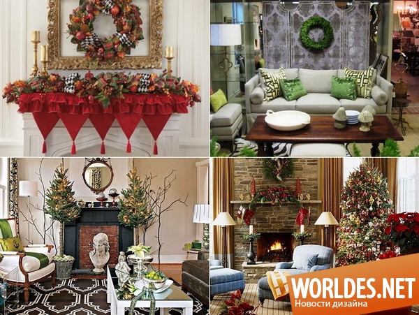 рождественские украшения для дома, рождественские украшения, новогодние украшения, новогодние украшения фото, новогодние украшения для дома