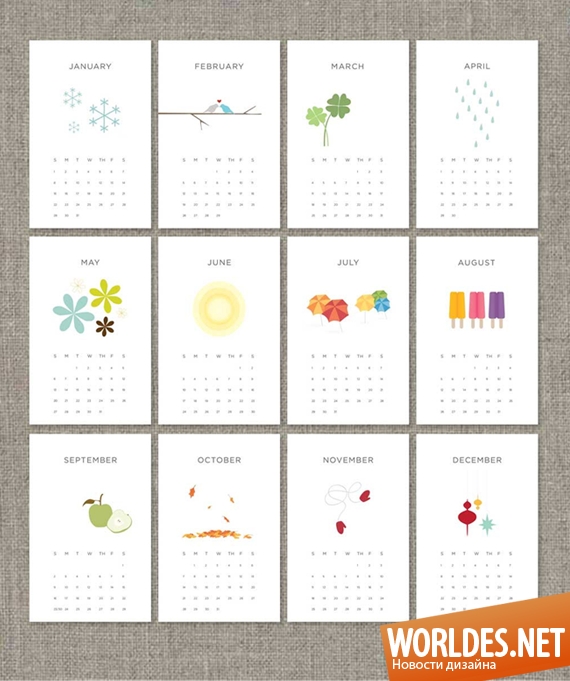 идеи календарей, идеи календаря, идеи календаря на год, идеи календаря фото, дизайн календаря