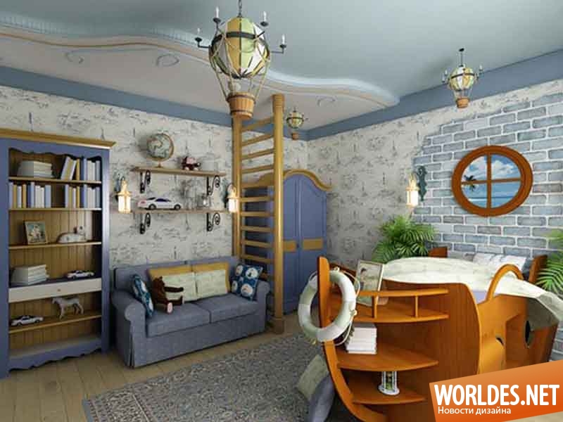 Современный интерьер в морском стиле позволяет создать гармоничное пространство для всей семьи.