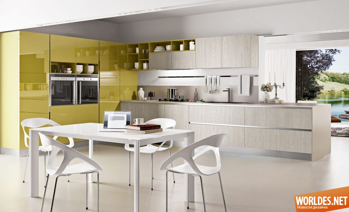 дизайн кухни, оформление кухни, цвет в кухне, современные кухни, яркие кухни, идеи для кухни