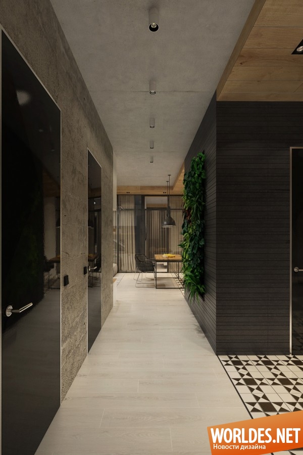 современные интерьеры, стильные интерьеры, бетонная отделка в интерьере, бетон в интерьере