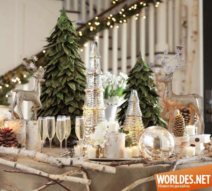 рождественский декор, новогодний декор, праздничное оформление стола, рождественские украшения