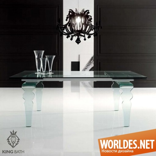 стеклянный стол, красивый стол, элегантный стол, стильный стол