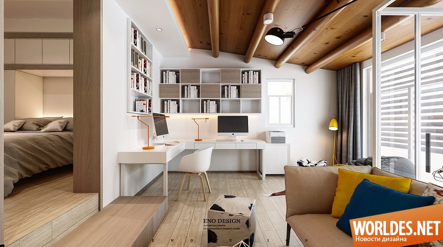 дизайн интерьера квартиры, открытая планировка квартиры, современные интерьеры