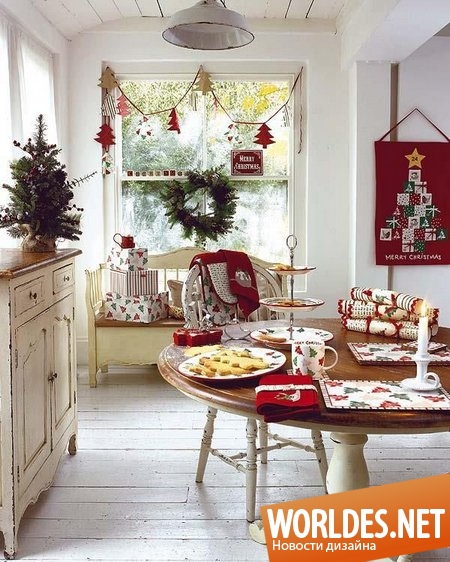 новогоднее оформление, оформление столовой к рождеству, рождественское украшение дома, рождественское оформление