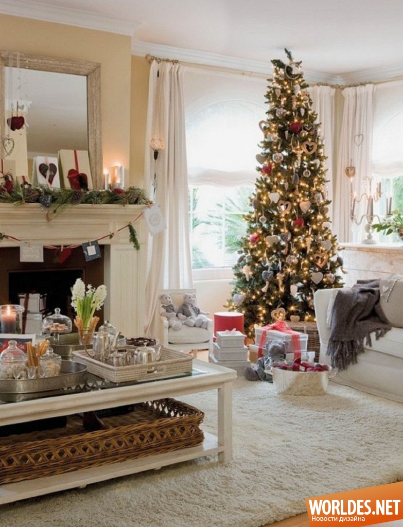 рождественские украшение, новогоднее оформление дома, новогодние украшения