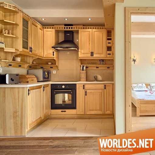 кухни фото, кухни в горном стиле, горные кухни, деревянные кухни, кухни из дерева