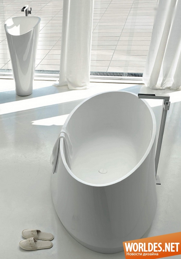 дизайн ванной комнаты, дизайн ванны, ванна, овальная ванна, современная ванна, автономная ванна