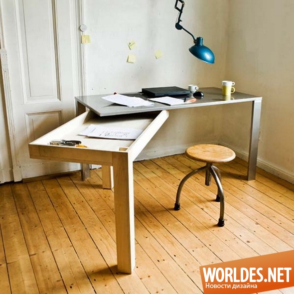 дизайн мебели, дизайн стола, стол, рабочий стол, раскладной стол, практичный стол, современный стол